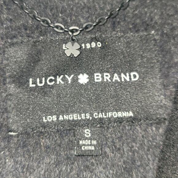 Lucky Brand wool mix belted coat with hood, size S - Picture 4 of 6